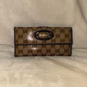 Gucci Tan and Brown Signature Wallet